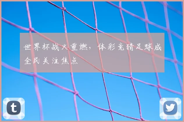 世界杯战火重燃，体彩竞猜足球成全民关注焦点