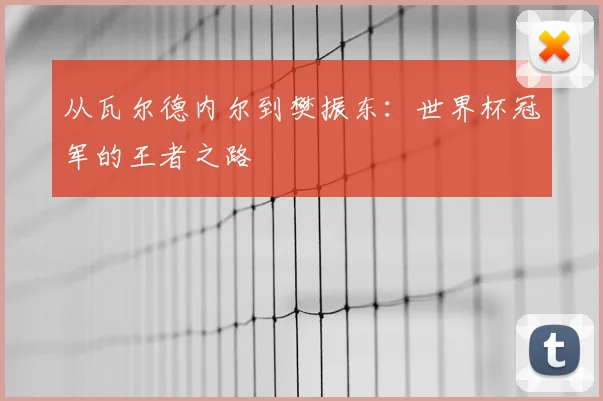 从瓦尔德内尔到樊振东：世界杯冠军的王者之路